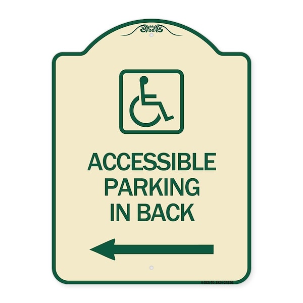 Signmission Accessible Parking on Left Arrow W/ Graphic Heavy-Gauge Aluminum Sign, 24" x 18", TG-1824-24356 A-DES-TG-1824-24356 - main